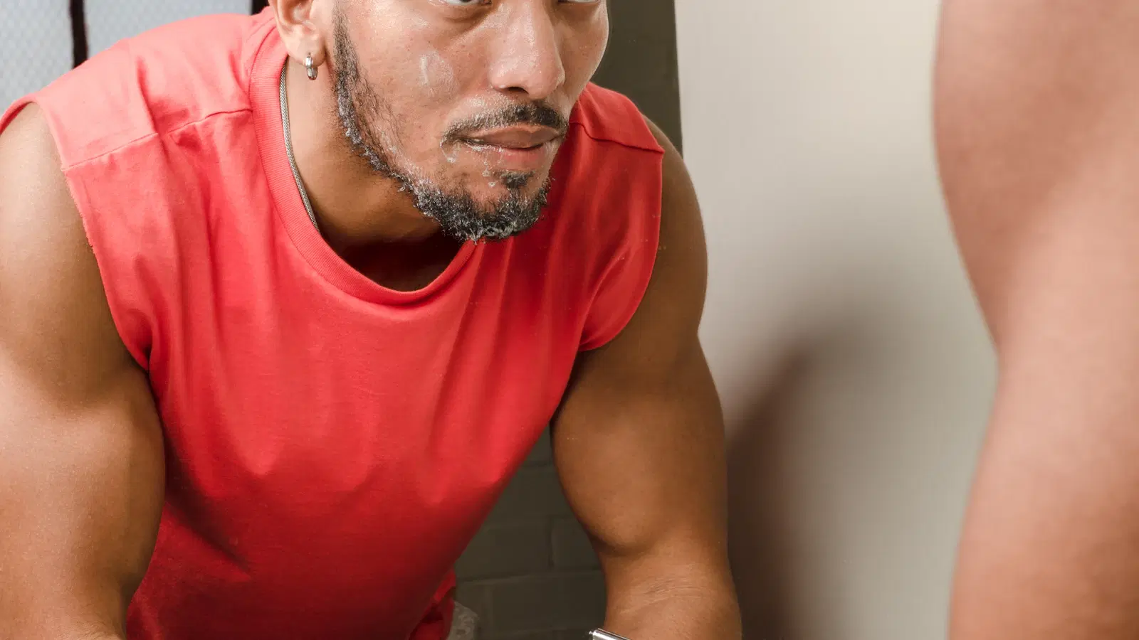 Peptide night cream for men with collagen and anti-aging firming actives — nighttime layer for reducing fine lines