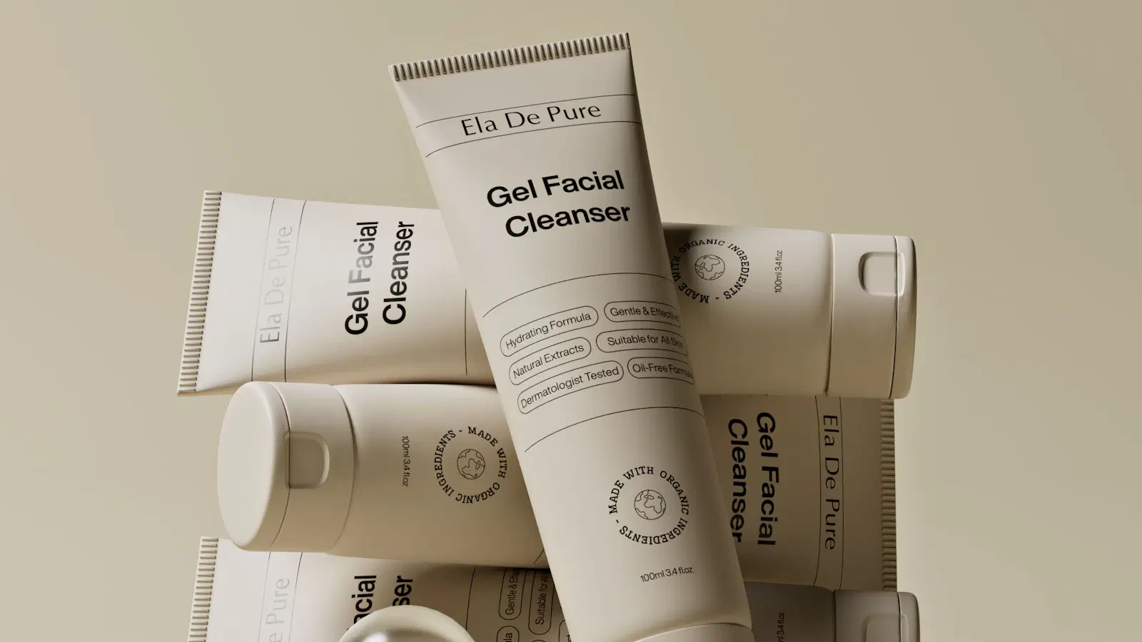 Applying a glycolic acid post-shave toner with a cotton pad to the freshly shaved inner thigh to prevent ingrown hairs