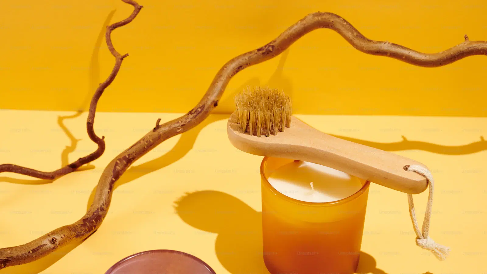 Two-mirror setup for femboy butt shaving — hand mirror held low, full-length mirror behind, showing the whole shave zone from multiple angles