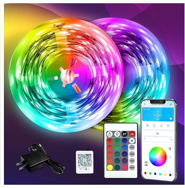 DAYBETTER LED Strip Lights 130ft Lights Strip for Bedroom, Desk, Indoor Room Bedroom Brithday Gifts RGB Decor with Remote and 24V Power Supply : Tools & Home Improvement